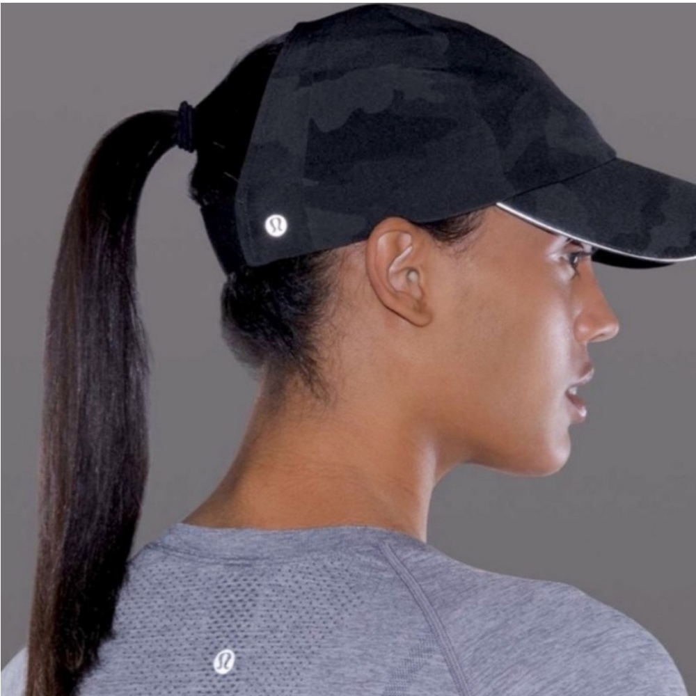 lululemon athletica black camo ponytail baseball cap